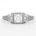 Dainty Art Deco Filigree Diamond Engagement Ring in 14 Karat White Gold