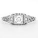 Art Deco Filigree 1/4 Carat Certified Diamond Platinum Engagement Ring - Low Profile