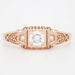 Art Deco Filigree Diamond Engagement Ring in 14 Karat Rose ( Pink ) Gold