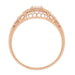 Art Deco Filigree Diamond Engagement Ring in 14 Karat Rose ( Pink ) Gold