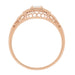 Art Deco Filigree Diamond Engagement Ring in 14 Karat Rose ( Pink ) Gold
