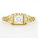 Art Deco Filigree Diamond Engagement Ring in 14 Karat Yellow Gold