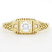 Art Deco Filigree Diamond Engagement Ring in 14 Karat Yellow Gold