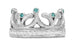 Regal Crown Ring in White Gold with Blue Diamonds and White Diamonds