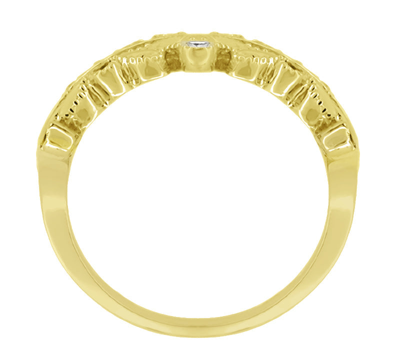 Yellow Gold Ashton Royal Crown Ring with Diamonds - 14K or 18K - Item: R644Y14-LC - Image: 3