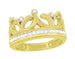 Yellow Gold Ashton Royal Crown Ring with Diamonds - 14K or 18K