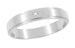 Grooved Edge Starburst Diamond Wedding Band in White Gold - 4mm Wide - 14K or 18K