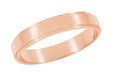 Retro 1950's Rose Gold 4mm Wide Flat Groove Edge Wedding Band