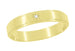 1950's Yellow Gold Grooved Edge Vintage Style Starburst Diamond Wedding Band - 4mm Wide - 14K or 18K
