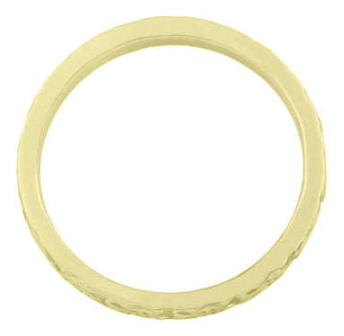 Mid Century Modern Yellow Gold Anchor and Cross Wedding Band - 3mm Wide - alternate view