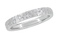 Platinum Hawaiian Hibiscus Flowers Engraved Wedding Band