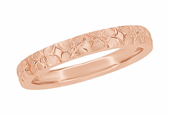Rose Gold Hibiscus Hawaiian Heirloom Wedding Ring