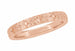 Hawaiian Hibiscus Flowers Engraved Wedding Band in 14 Karat Rose Gold