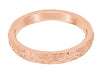 Carved Hibiscus Flowers Rose Gold Wedding Ring - 3mm Hawaiian Heirloom