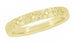 Yellow Gold Hawaiian Hibiscus Flowers Heirloom Carved Wedding Ring - 3mm Wide