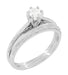 Art Deco Engraved Scrolls Diamond Engagement Ring and Wedding Ring Set in White Gold