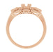 Art Deco East to West Rose Gold 1/4 Carat Round Diamond Engagement Ring Setting