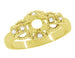 1920's East to West Yellow Gold Engagement Ring Semimount for a 1/4 Carat Round Diamond