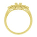 1920's East to West Yellow Gold Engagement Ring Semimount for a 1/4 Carat Round Diamond