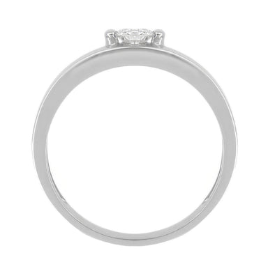 Vera Vintage Style 1960's Mid Century Diamond Ring in 14 Karat White Gold - alternate view