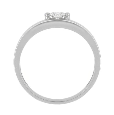 Vera Vintage Style 1960's Mid Century Diamond Ring in 14 Karat White Gold - alternate view