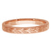 Antique Style Hand Engraved Hawaiian Maile Leaves Wedding Band in 14 Karat Rose Gold - 3mm Wide