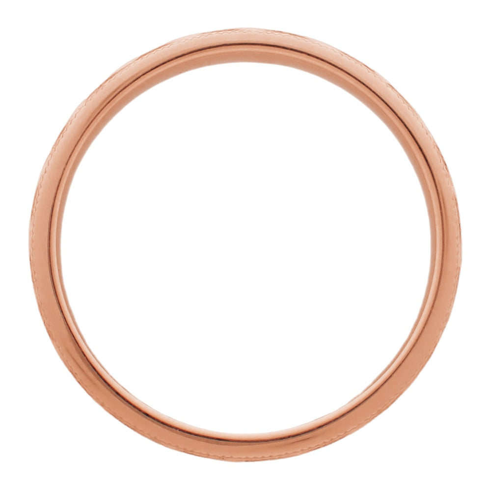 Antique Style Hand Engraved Hawaiian Maile Leaves Wedding Band in 14 Karat Rose Gold - 3mm Wide - Item: R719R - Image: 5