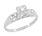 Rylie Mid Century Modern Vintage Diamond Engagement Ring in 14K White Gold