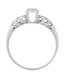 Anabel 1950's Vintage Mid Century Modern Square Halo Engagement Ring in 14 Karat White Gold
