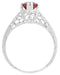 Art Deco Ashford Filigree Ruby Birthstone Engagement Ring in 14 Karat White Gold