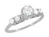 Mid-Century 1950's Vintage Diamond Engagement Ring in 14K White Gold – Elevated Illusion Setting