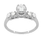 Mid-Century 1950's Vintage Diamond Engagement Ring in 14K White Gold – Elevated Illusion Setting