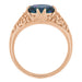 Rose Gold East-to-West Solitaire Alexandrite Engagement Ring - Edwardian Vintage Style with Fleur-De-Lys Filigree
