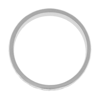 Mid Century Modern Interlocking Chevrons Engraved Wedding Band in White Gold - 4mm - alternate view