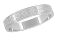 Retro 1950's Mid Century Modern Vintage Chevrons Platinum Wedding Band - 4mm