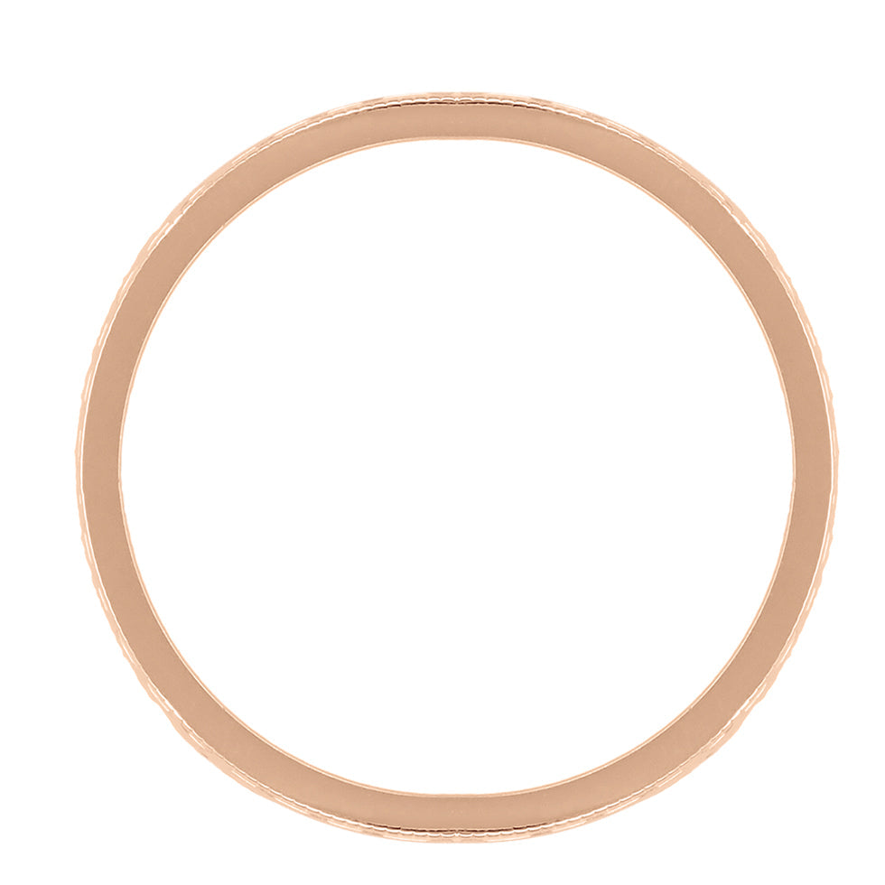 Flat Side of 1950s Antique Rose Gold Wedding Ring - 4mm Wide - R803R
