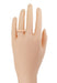 R803R Mid Century Modern Rose Gold Wedding Ring on A Ladies Hand