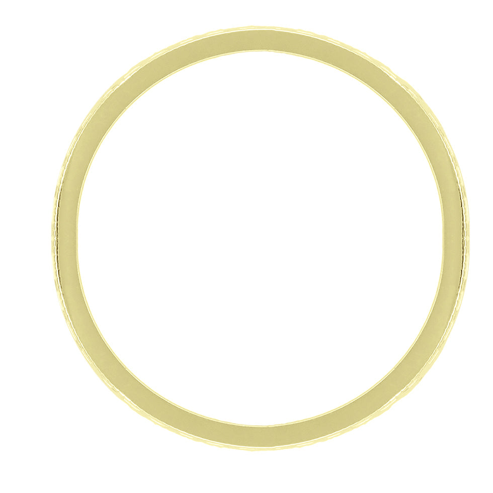 Yellow Gold 1950's Mid Century Modern Carved Interlocking Chevrons Wedding Ring - 4mm - Item: R803Y10 - Image: 2