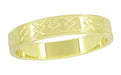 Yellow Gold Mid Century Modern Wedding Band - Vintage Engraved - 18K or 14K - R803Y