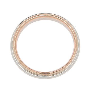 Two-Tone 14 Karat Rose & White Gold Twisted Rope Edge Wedding Ring - 4mm Wide - alternate view
