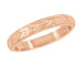 Vintage Inspired Rose Gold 1920's Art Deco Carved Maile Leaves Wedding Band