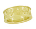 Yellow Gold Sculptural Antique Style Fleur-de-Lis Wedding Band - 8mm Wide