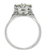 2.32 Carat Edwardian Filigree Leaves Oval Green Tourmaline Ring in 14K White Gold