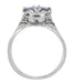 Edwardian Filigree Oval Violet Iolite Ring in 14 Karat White Gold