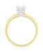 Mixed Metals 14K Yellow and White Gold Vintage Style Illusion Solitaire Ring Setting - for a 0.25, 0.33, 0.50, 0.64 Carat Diamond