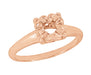 1940's Retro Modern Box Illusion Ring Setting in 14 Karat Rose Gold for a 0.20 - 0.50 Carat Round Diamond