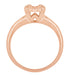 1940's Retro Modern Box Illusion Ring Setting in 14 Karat Rose Gold for a 0.20 - 0.50 Carat Round Diamond