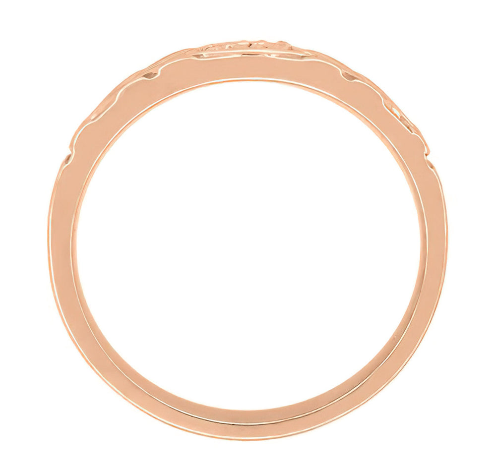 Men's 14K Rose Gold 1950's Jadan Wedding Band with Diamonds - Item: R852R-LC - Image: 2