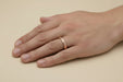 R853R Art Deco 3.5mm wide rose gold vintage wedding band style on a men's hand.