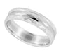 1950s Mid Century Modern Design Kaleidoscope & Chevrons Platinum Wedding Band - 6mm Wide